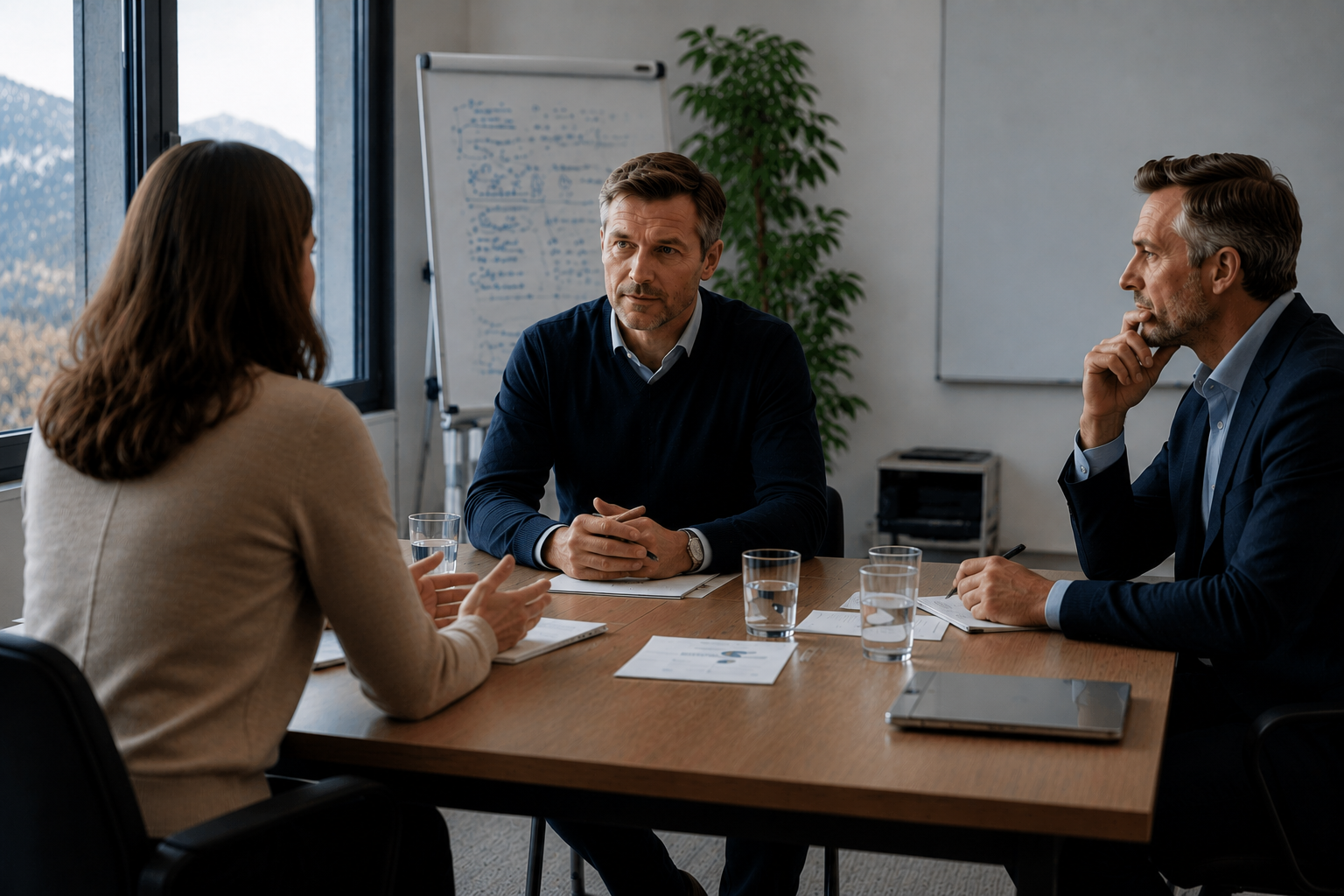 Beratungssituation im Besprechungsraum von Pro Vobis